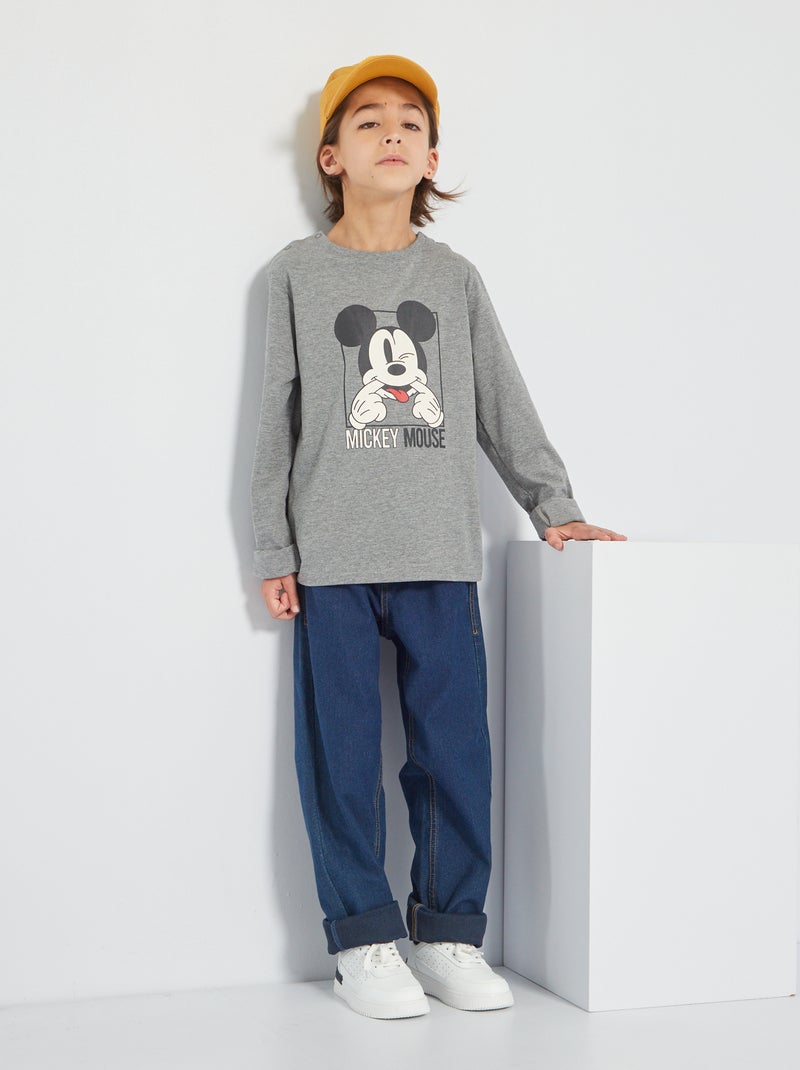 Broek met jeanseffect BLAUW - Kiabi