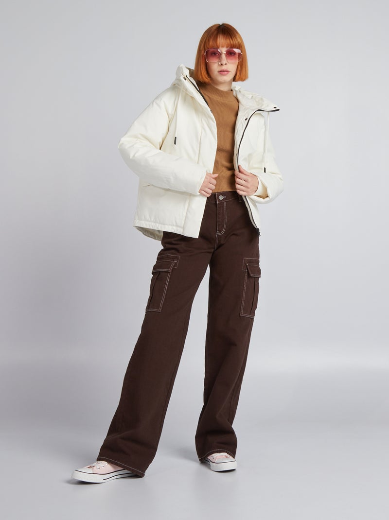 Broek met klepzakjes BRUIN - Kiabi