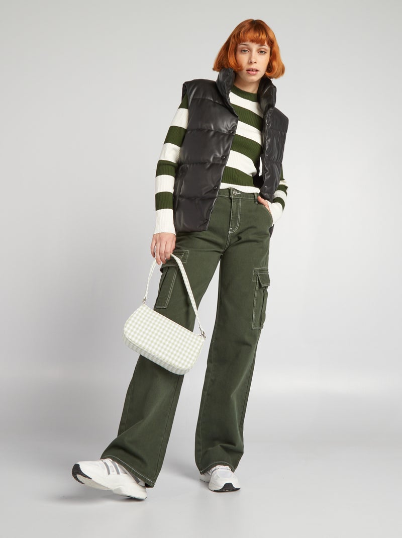 Broek met klepzakjes GROEN - Kiabi