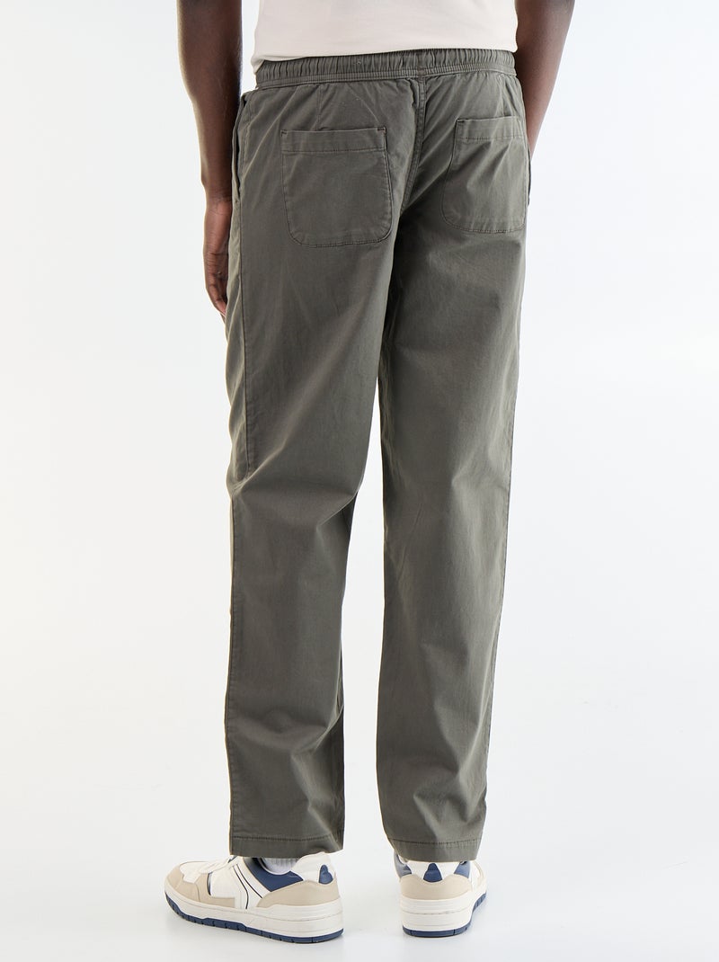 Broek met perzikhuid-effect Kaki - Kiabi