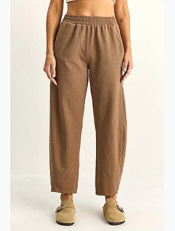Broek met rechte pijpen, elastische taille en zakken lucci