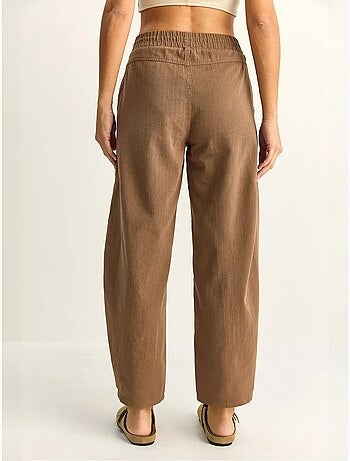 Broek met rechte pijpen, elastische taille en zakken lucci