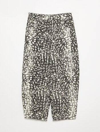 Broek met rechte pijpen en motief