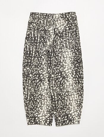 Broek met rechte pijpen en motief