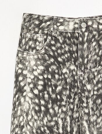 Broek met rechte pijpen en motief