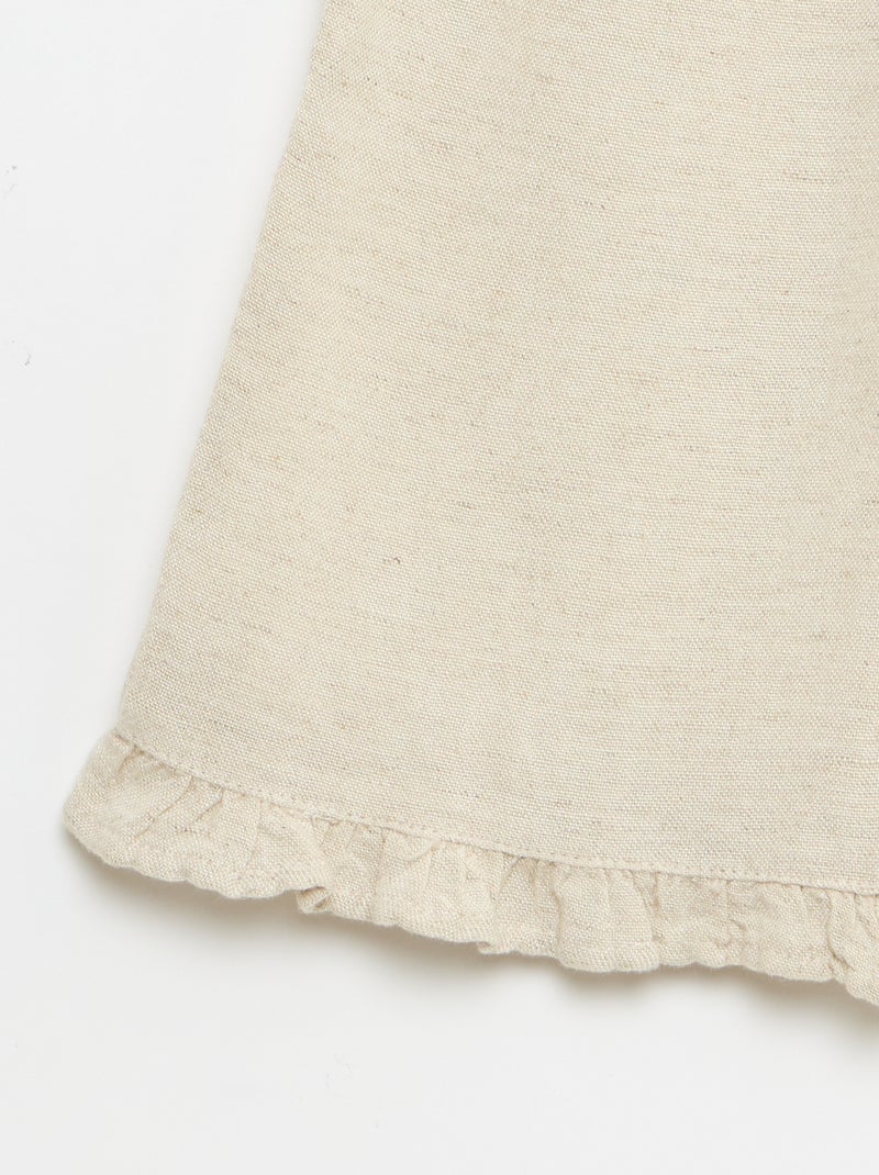 Broek met ruches aan de onderkant van de pijpen Beige - Kiabi
