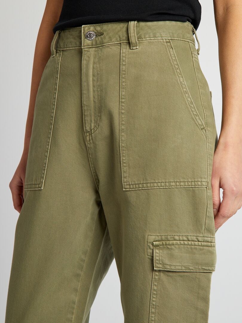 Broek met veel zakken - KAKI - Kiabi - 22.00€