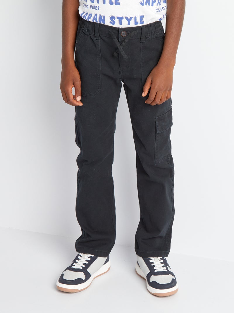 Broek met veel zakken zwart - Kiabi