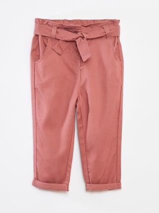 Broek met verstelbare paperbag-taille