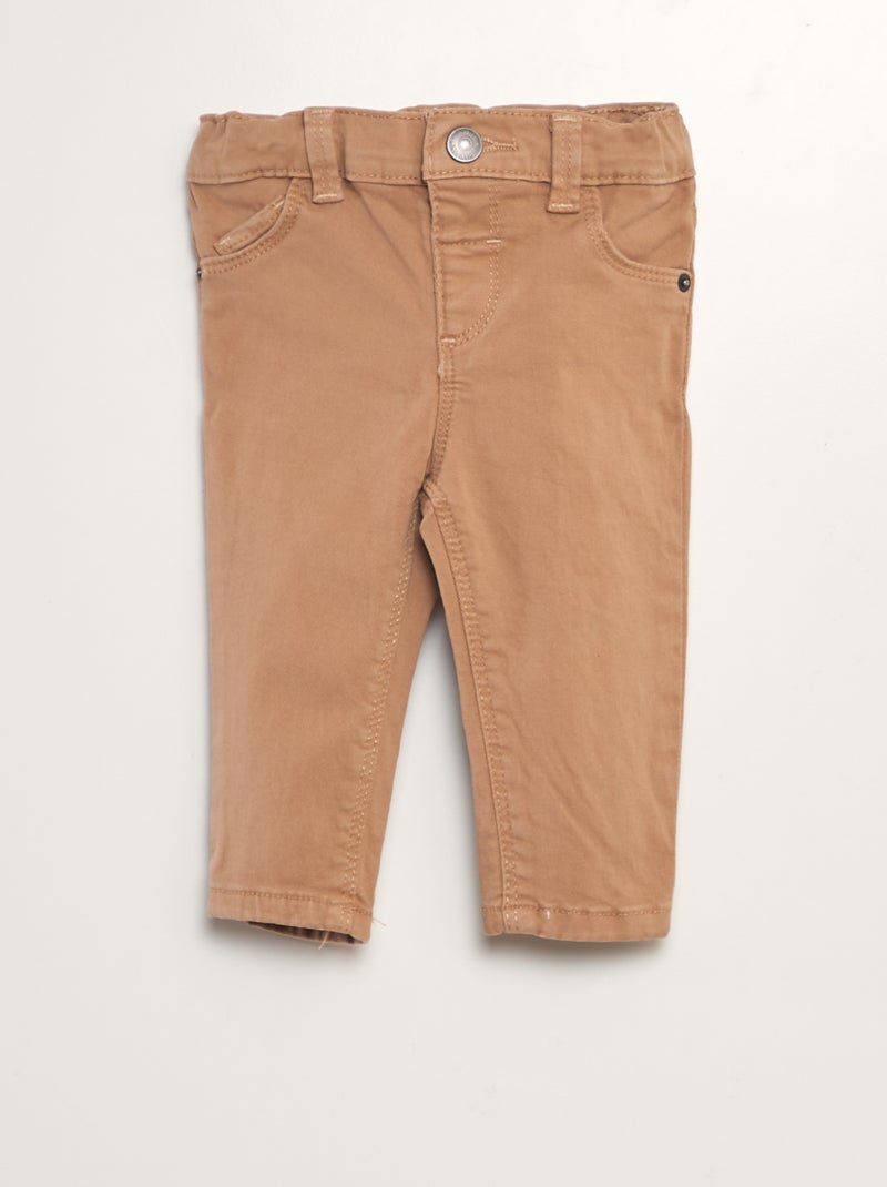 Broek met verstelbare taille BRUIN - Kiabi