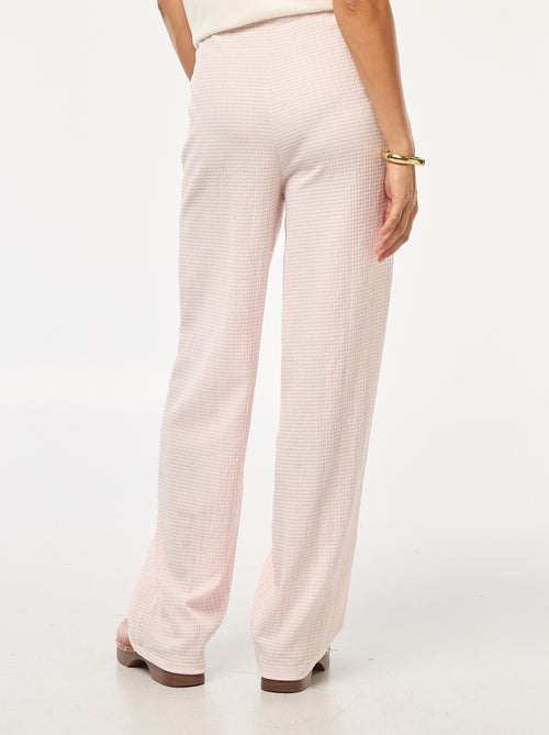 Broek met vichyruitjes van gewafelde stof - Kiabi