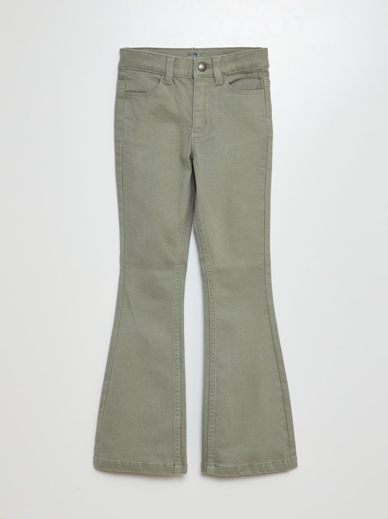 Broek met wijde pijpen - Nauwsluitend model GROEN - Kiabi