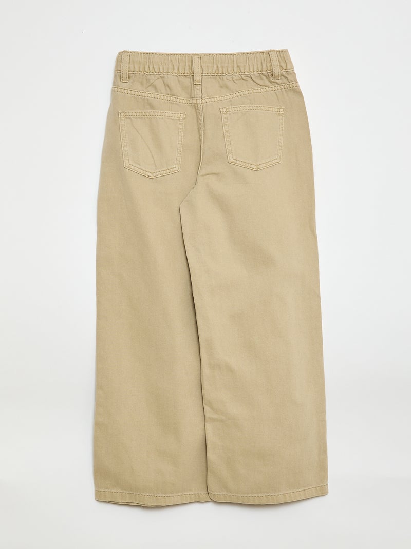 Broek met wijde pijpen Biege - Kiabi