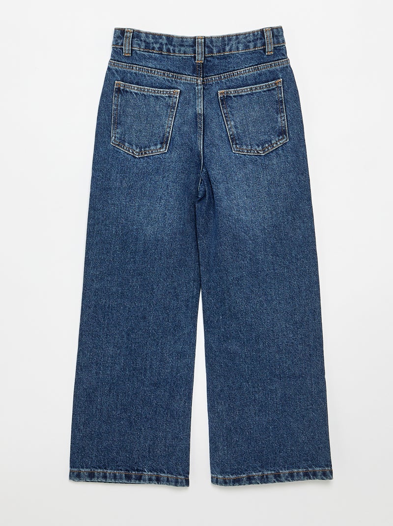 Broek met wijde pijpen Blauw - Kiabi