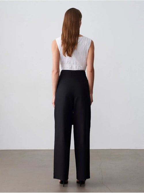 Broek met wijde pijpen en ceintuur in linnenmix dilvin - Kiabi Broek met wijde pijpen en ceintuur in linnenmix dilvin - Kiabi
