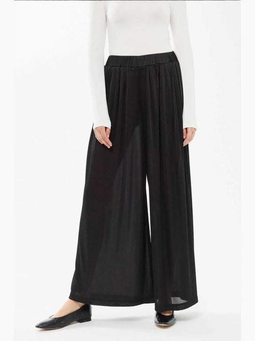 Broek met wijde pijpen en elastische taille hiccup - Kiabi