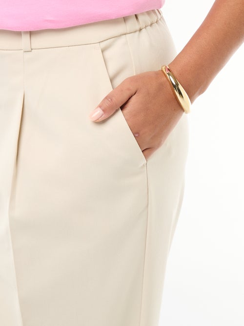 Broek met wijde pijpen en hoge taille - Kiabi