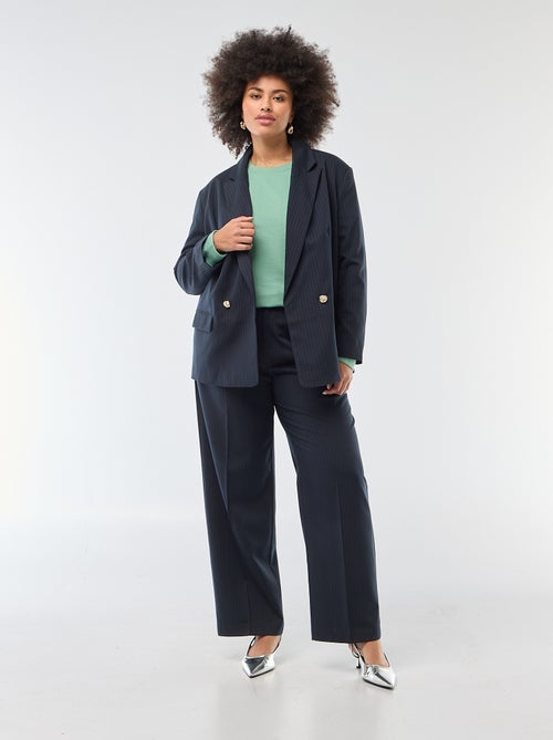 Broek met wijde pijpen en hoge taille - Kiabi