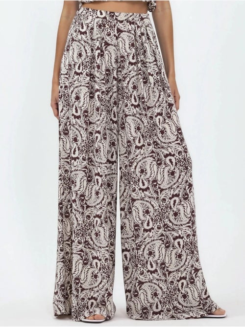 Broek met wijde pijpen en paisleyprint busem - Kiabi Broek met wijde pijpen en paisleyprint busem - Kiabi