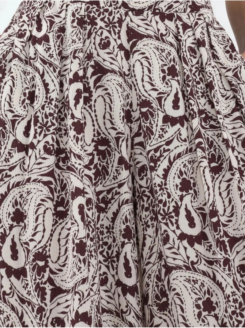Broek met wijde pijpen en paisleyprint busem Multicolor - Kiabi