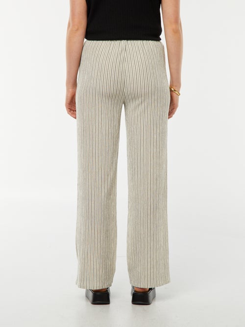 Broek met wijde pijpen en strepenprint - Kiabi