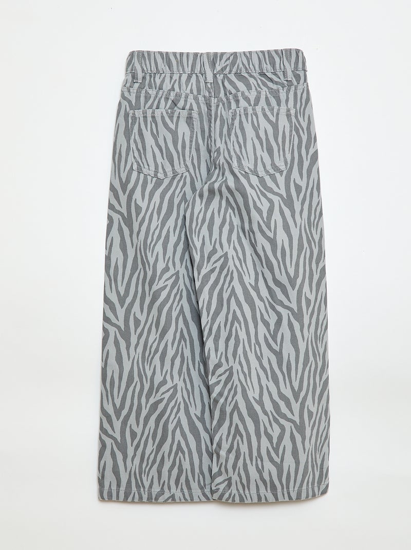 Broek met wijde pijpen Grijs - Kiabi