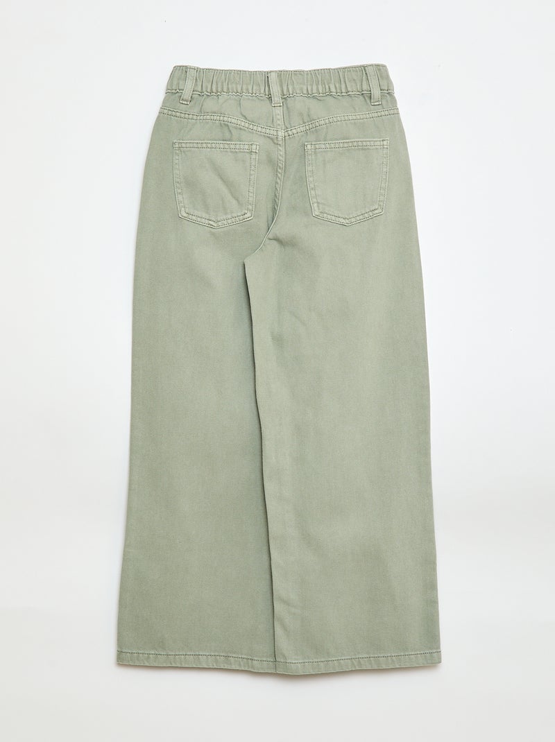 Broek met wijde pijpen Groen - Kiabi