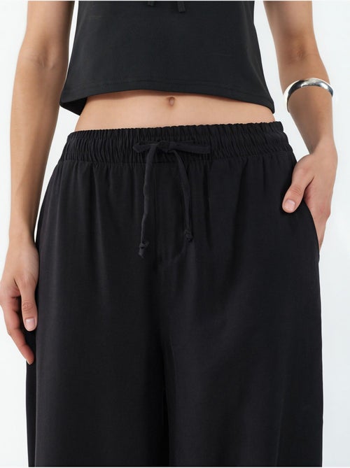 Broek met wijde pijpen, hoge taille en zak bdart - Kiabi