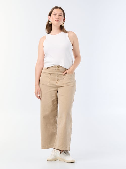 Broek met wijde pijpen / wide leg met standaard taille - Kiabi Broek met wijde pijpen / wide leg met standaard taille - Kiabi