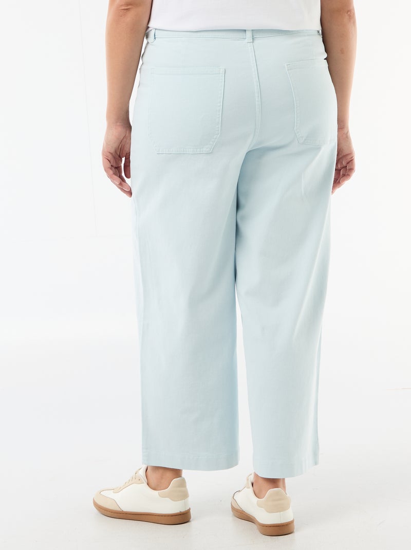 Broek met wijde pijpen / wide leg met standaard taille Blauw - Kiabi