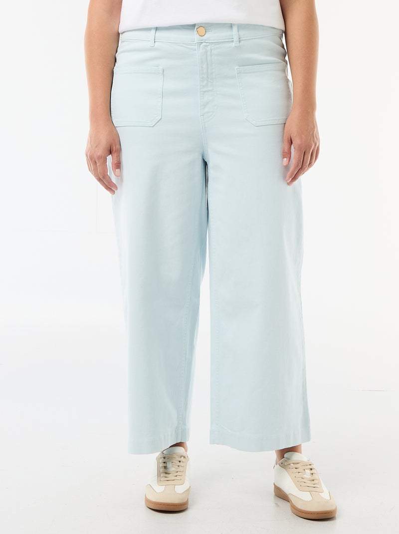 Broek met wijde pijpen / wide leg met standaard taille Blauw - Kiabi