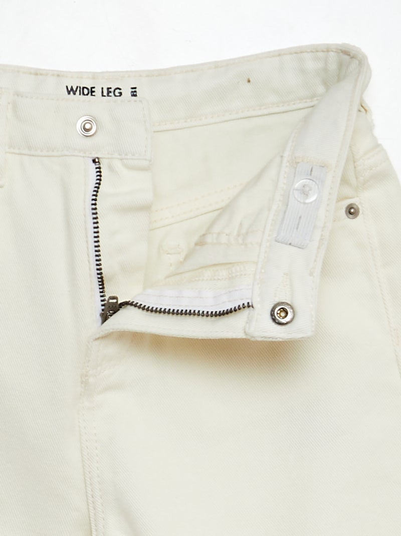 Broek met wijde pijpen WIT - Kiabi