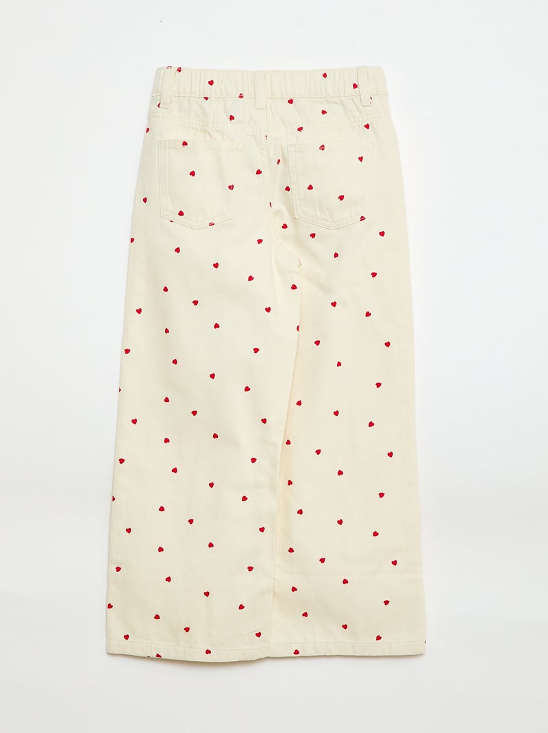 Broek met wijde pijpen Wit - Kiabi