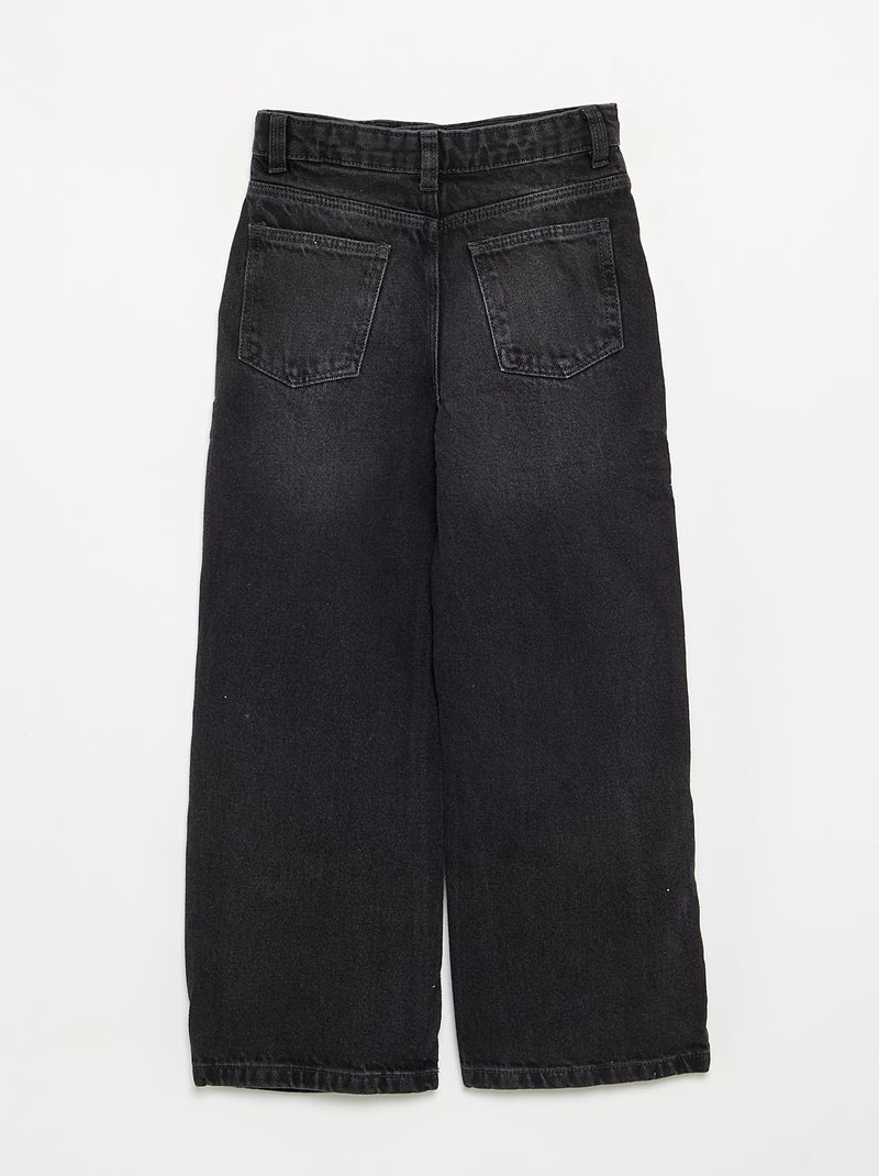 Broek met wijde pijpen Zwart - Kiabi