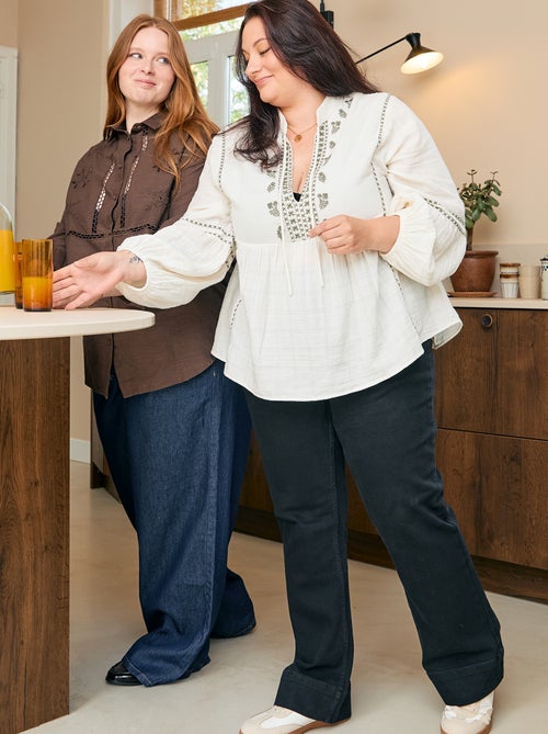 Broek met wijde pijpen - Kiabi