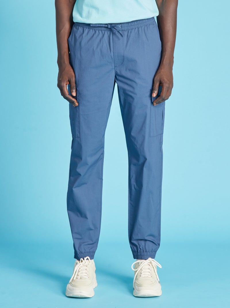 Broek met zakken aan de zijkant donkerblauw - Kiabi