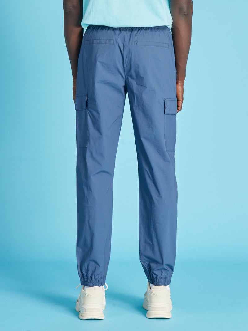 Broek met zakken aan de zijkant donkerblauw - Kiabi