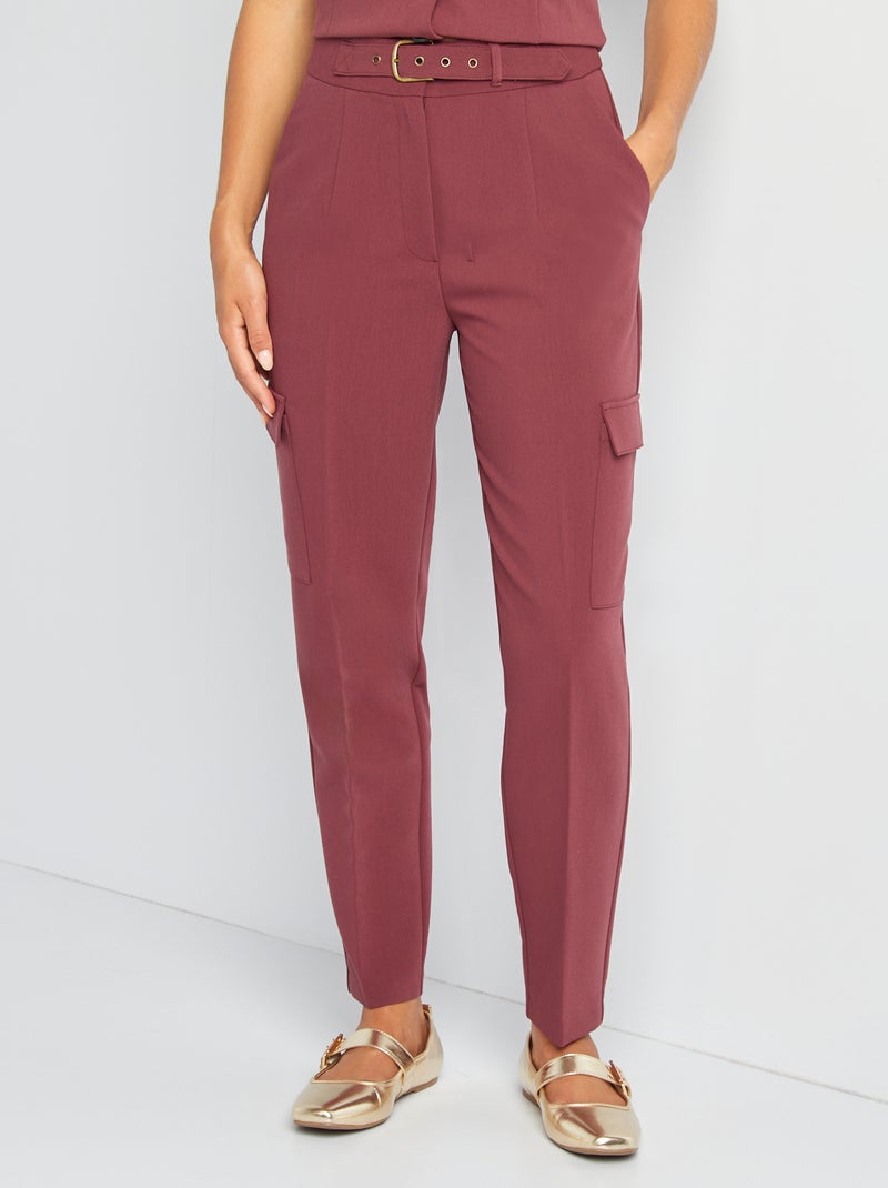 Broek met zakken aan weerszijden ROOD - Kiabi