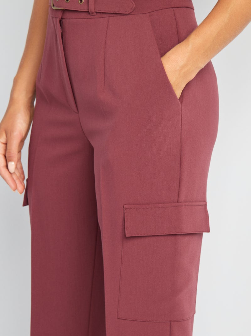 Broek met zakken aan weerszijden ROOD - Kiabi