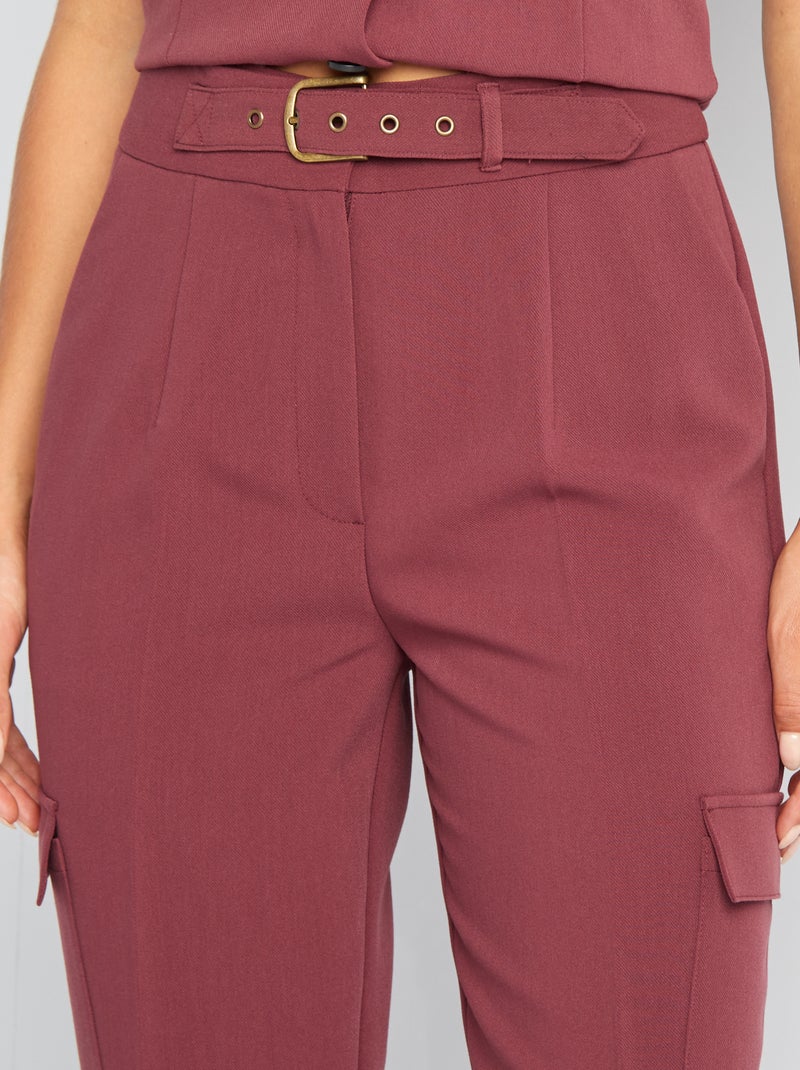 Broek met zakken aan weerszijden ROOD - Kiabi