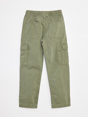 Broek met zakken en elastische tailleband