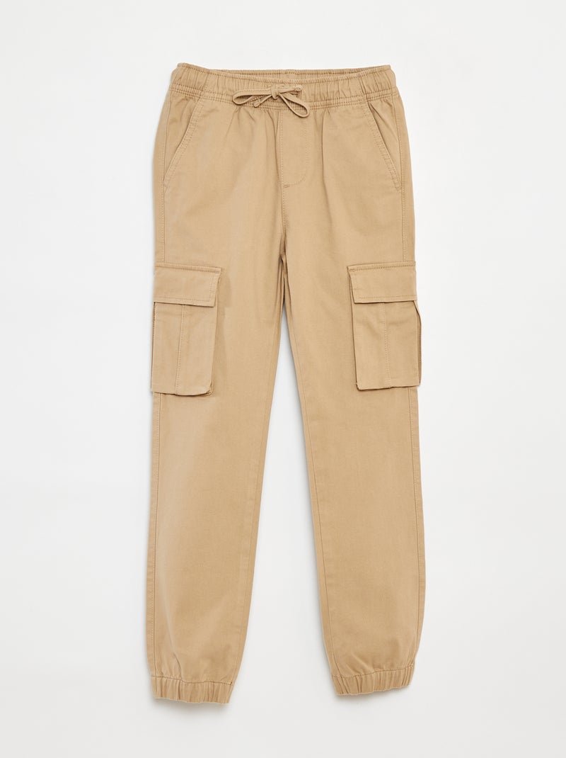 Broek met zakken en verstelbare taille Biege - Kiabi