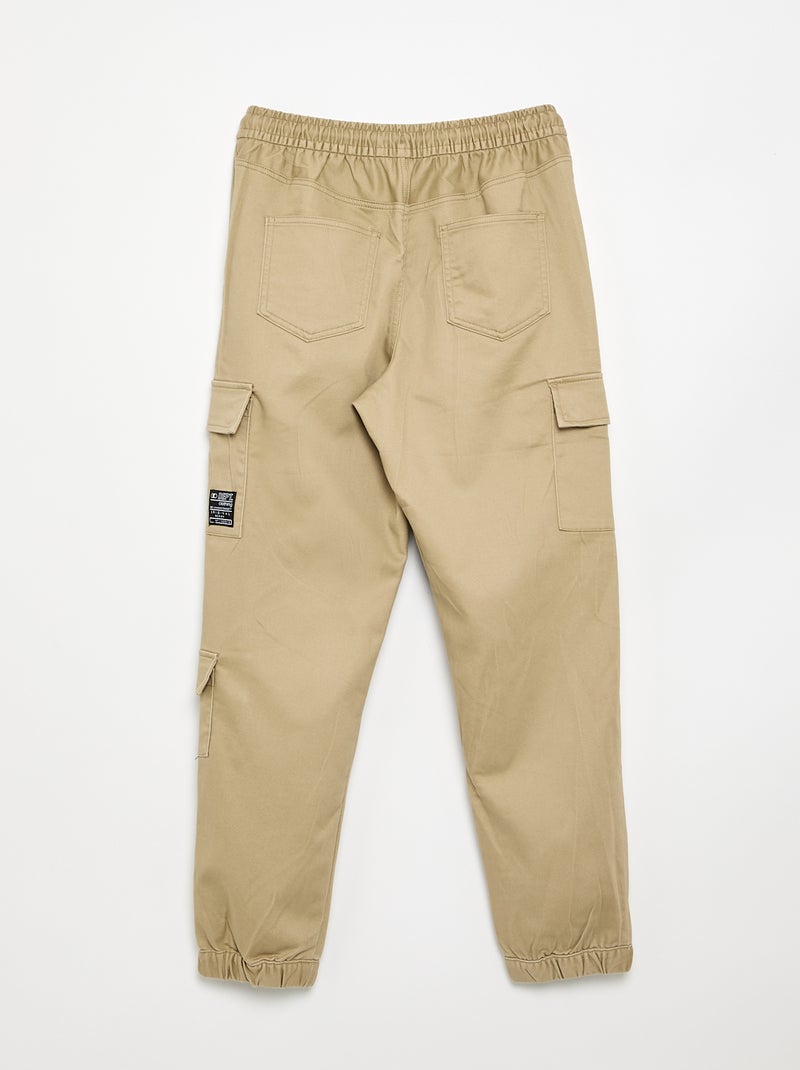 Broek met zakken in joggingstijl Biege - Kiabi