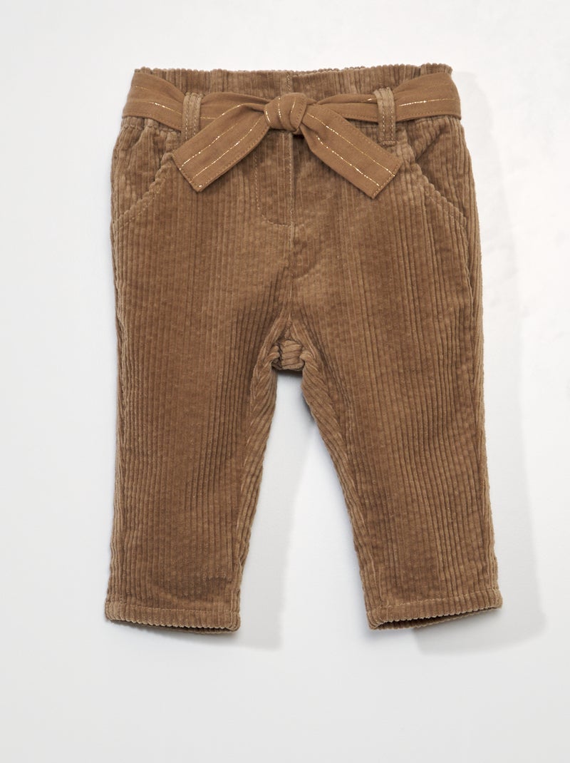 Broek van corduroy BRUIN - Kiabi