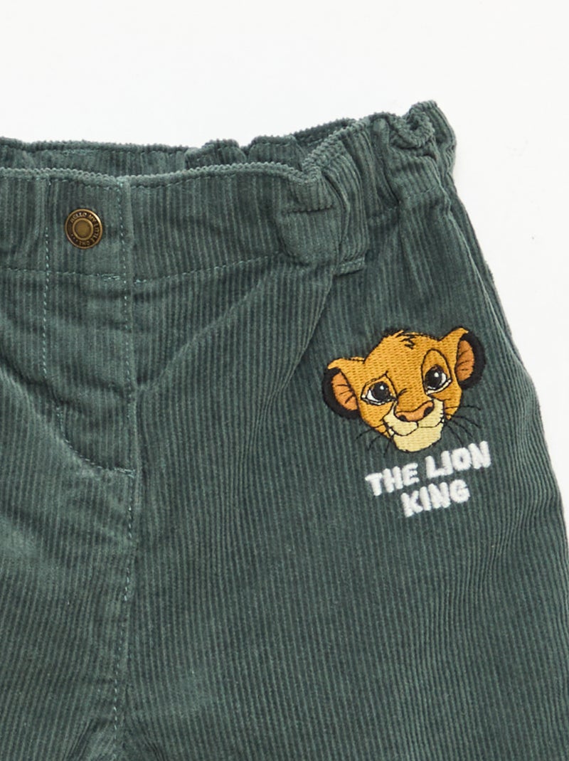 Broek van corduroy 'Disney' 'Simba' Groen - Kiabi