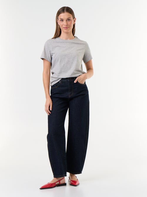 Broek van denim met wijde barrel fit - Kiabi