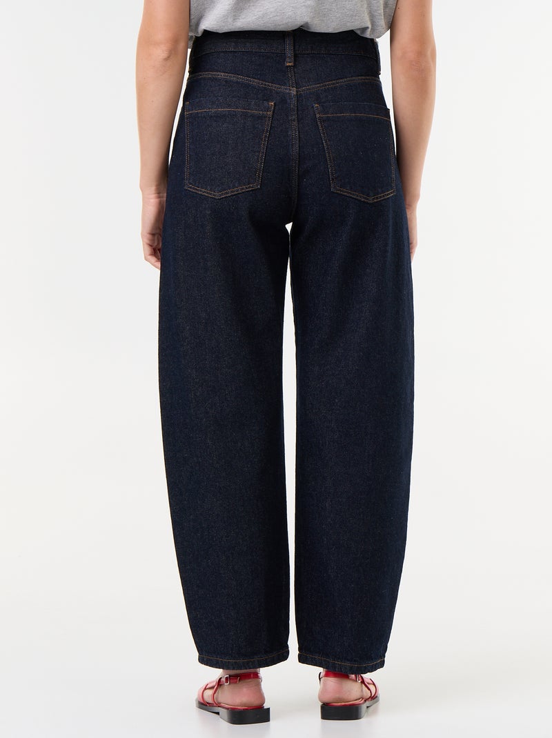 Broek van denim met wijde barrel fit Blauw - Kiabi