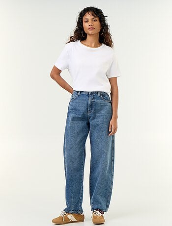 Broek van denim met wijde barrel fit