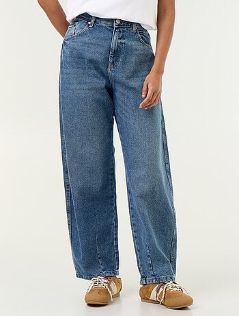 Broek van denim met wijde barrel fit