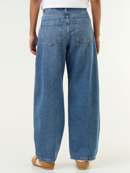 Broek van denim met wijde barrel fit - Kiabi